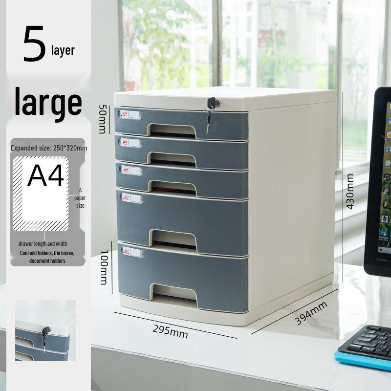 Abschließbarer mehrschichtiger A4-Desktop-Aktenschrank und Aufbewahrungsbox