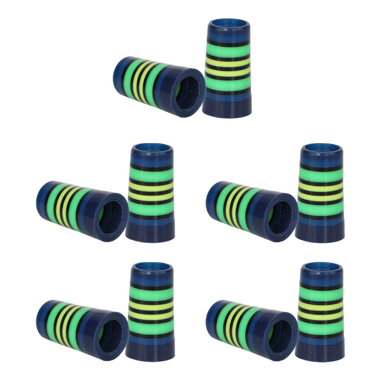 10Pcs Golfing Tapered Ferrules Fit 0.37Inch Tapered and Parallel Shafts Colorful Striped Golfing Iron Ferrules Style D