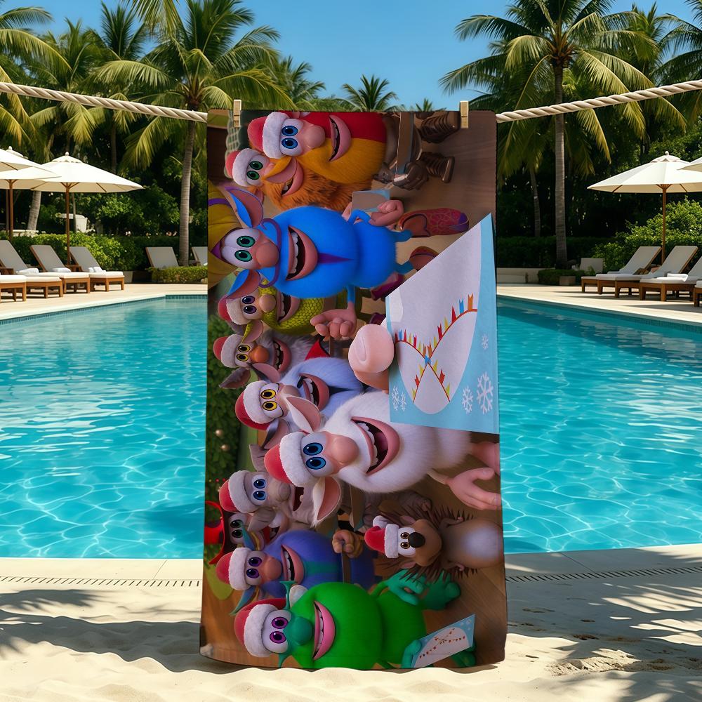 Towel Cute For Outdoor Camping B-Booba-ES Beach Towel Super Absorbent Quick-Drying Summer Cartoon Towel