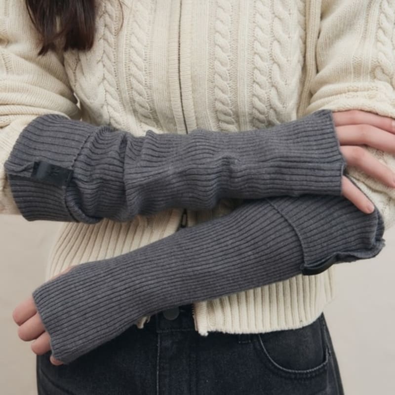 Leathery Soft Ribbed Hand Warmer [3COLOR]