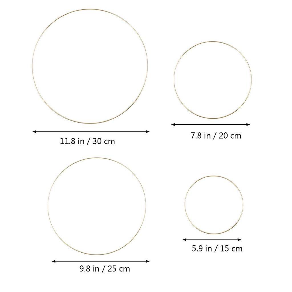 iplusmile Dream Catcher Rings, Set of 4, 12-inch Metal Hoops, Durable and Smooth Surface for DIY Crafts and Home Decoration