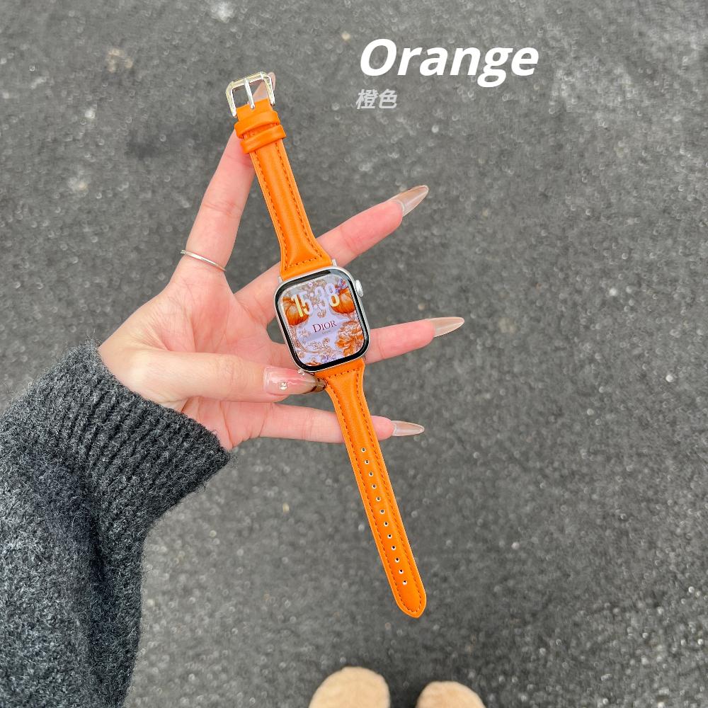 Slim Leather Strap For Apple Watch Series 11 46mm Band 42mm 49mm 44mm 40mm 41mm 45mm 38mm 45mm IWatch Ultra 2/3 S10 9 8 7 SE 6 5 4 3 2 Woman Bracelet