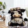Custom Name Cow Theme Printed Blanket - Perfect for Couch, Bed, Travel & Outdoor Use | Machine Washable, Cozy & Durable.