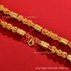 10mm Six-Character Mantra Dragon Bone Necklace - Imitation 24K Vietnamese Sand Gold, Chunky Bold Style.