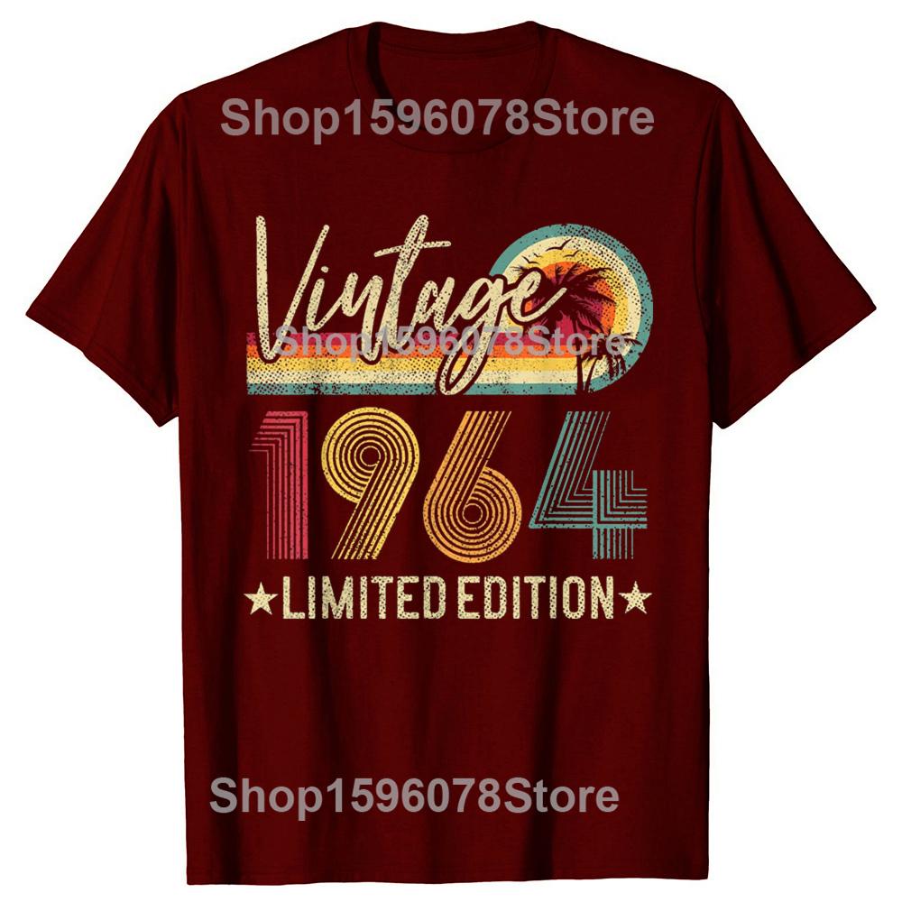 Vintage 1964 62th Birthday Gift 62 Years Old Limited Edition T Shirt Graphic Cotton Streetwear Short Sleeve Summer Style Tshirt