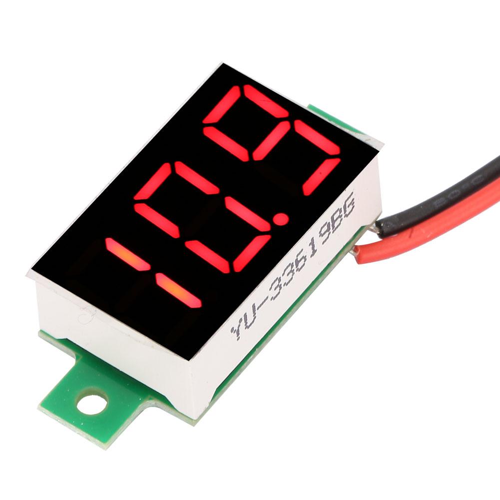 5 Stück Mini LED Digitalröhren-Voltmeter DC 2,4V 30V 0,36 Zoll Zwei-Draht-Spannungstester 5 Farben
