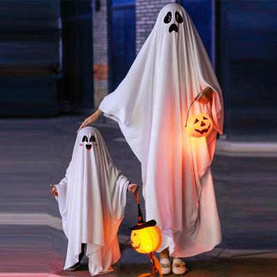 Teror Halloweenské Kostýmy Bílý Maškarní Plášť Kreativní Kostým Ducha Plášť Párty Míč
