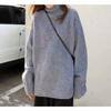 Autumn and winter medium and long thickened turtleneck sweater women's pullover loose lazy soft waxy knitted sweater top bottoming shirt