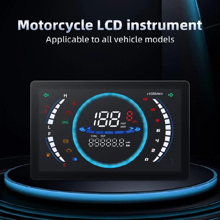 Motorcycle LCD Digital Instrument Panel Meter Gauge Speedometer Odometer Tachometer Clear Display Suitable for 150 CM150
