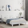 VidaXL Bed Frames with Headboard and LED, Double Bed with Slatted Base, Adult Bedroom Bed, White 135x190 Cm Wood 3207567