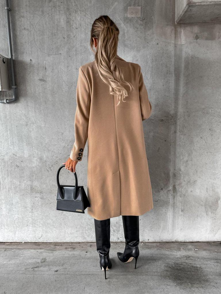 Manteau en laine double boutonnage à manches longues Bestseller Femme Automne/Hiver 2025