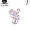 G23 Titanium Butterfly Lip & Ear Cartilage Stud Earrings with Internal Thread - Simple, Luxurious Design for Women's Piercings