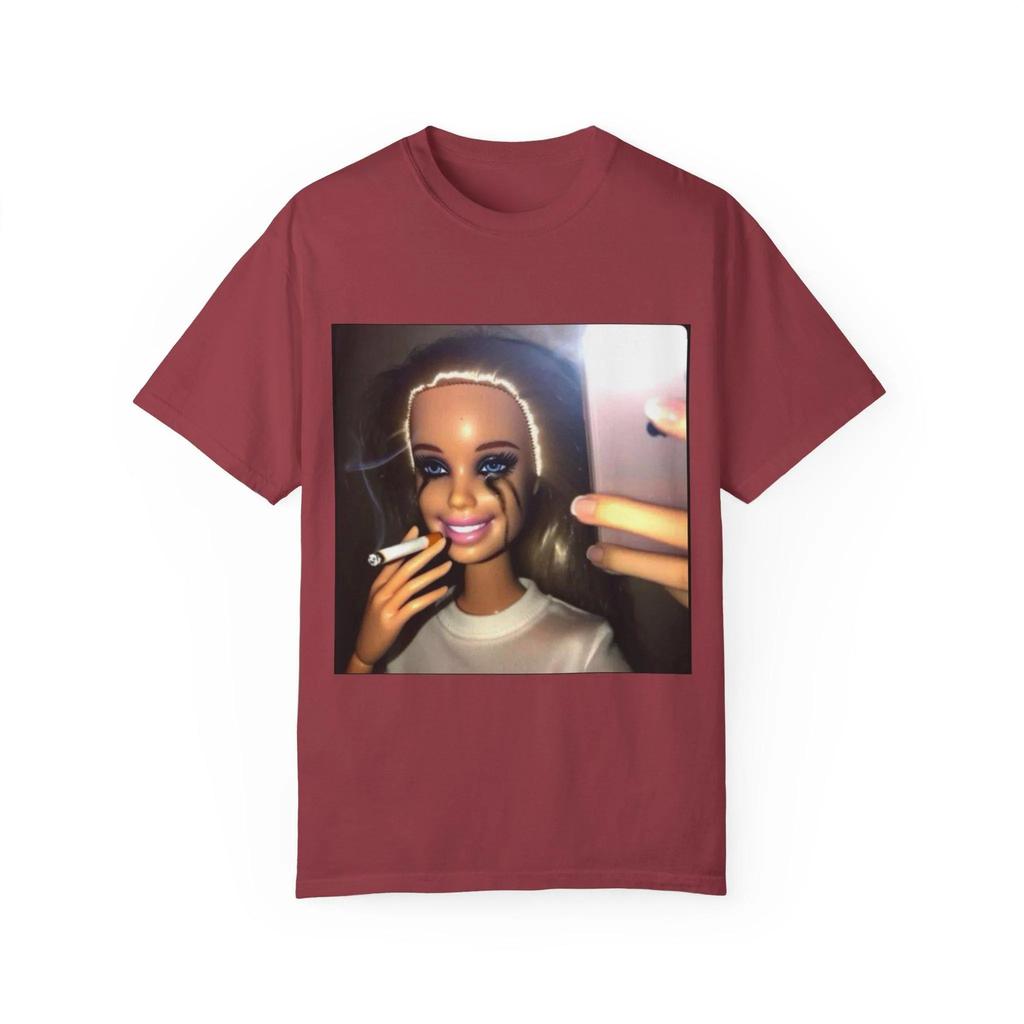 Funny Doll Meme TShirt Men Women Smudged Makeup Selfie Cigarette Graphic Tee Streetwear Short Sleeve Casual Oversized Top