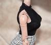 Hobby Toy Scale Figure Compatible with TBLeague Body Normal Body GS Style Pure Fashion Plain Elegant Mock Neck Sleeveless Blouse and Head Not