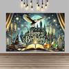 Magic Academy Theme Party Decoration Backdrop Harry Potter Kids Birthday Party Decor Banner Baby Baptismal Party Supplies