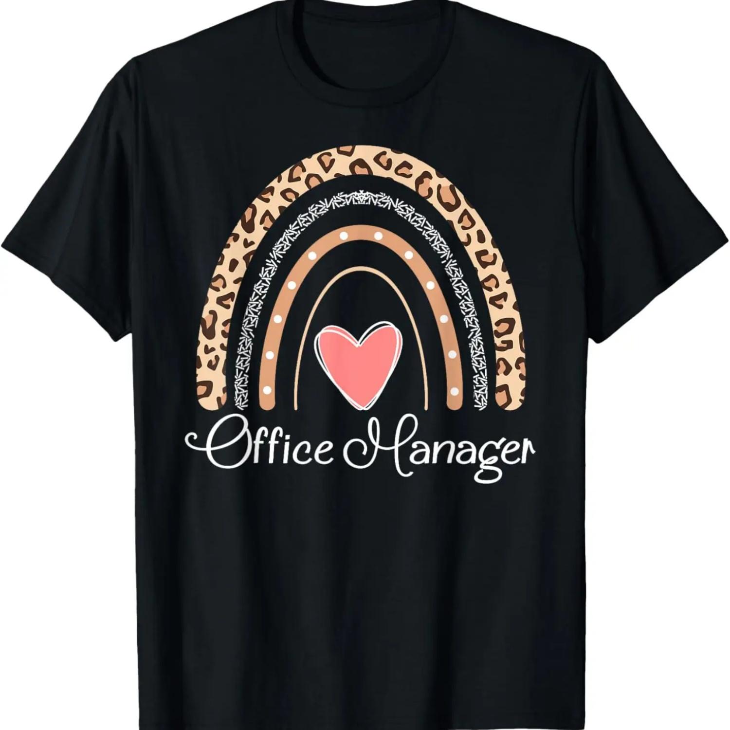

Office Manager Boho Rainbow Funny School Office Manager T-Shirt S чёрный
