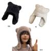 Bear Ski Hat Bear Earflap Hat Plush Bomber Trapper Hat Bear Ear Hat Hooded Hat