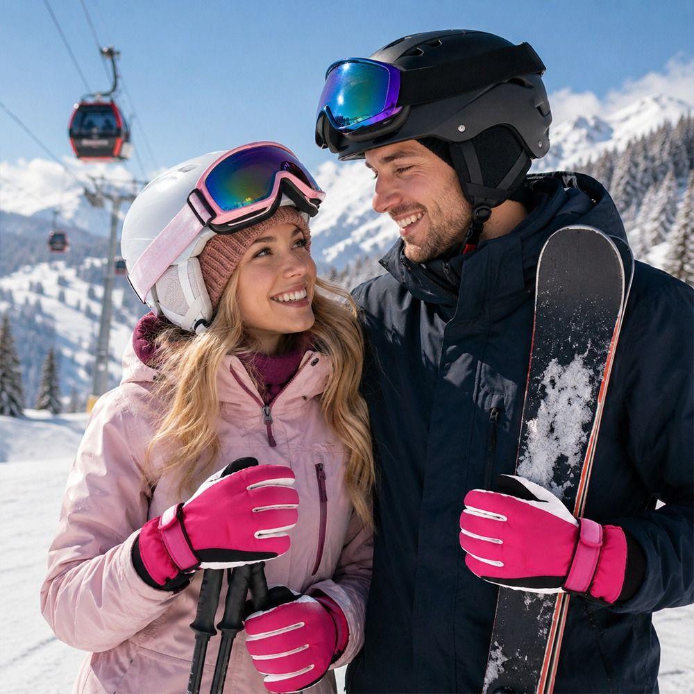 Waterproof Winter Skiing Gloves Non-slip Snowboard Gloves Thickened Thermal Gloves for Men Women