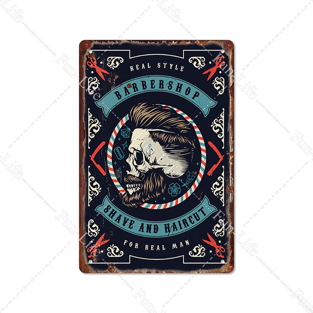 2024 New Barbershop Retro Plate Poster Vintage Home Decor Retro Metal Tin Signs Pub Car Garage Wall Art Home Decor 20x30cm