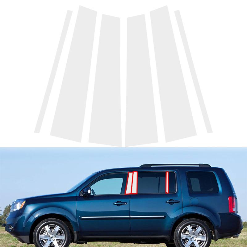 6pcs/set Car Window Door Column B C Pillar Post Cover Trim Replacement Parts For Honda Pilot/Ridgeline 2009-2015 Auto Parts