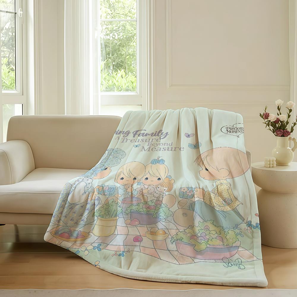Cartoon Cute P Precious M Moments Blanket For Sofa Office Bed Plane Travel Sleep Read Relax Camping Soft And Warm