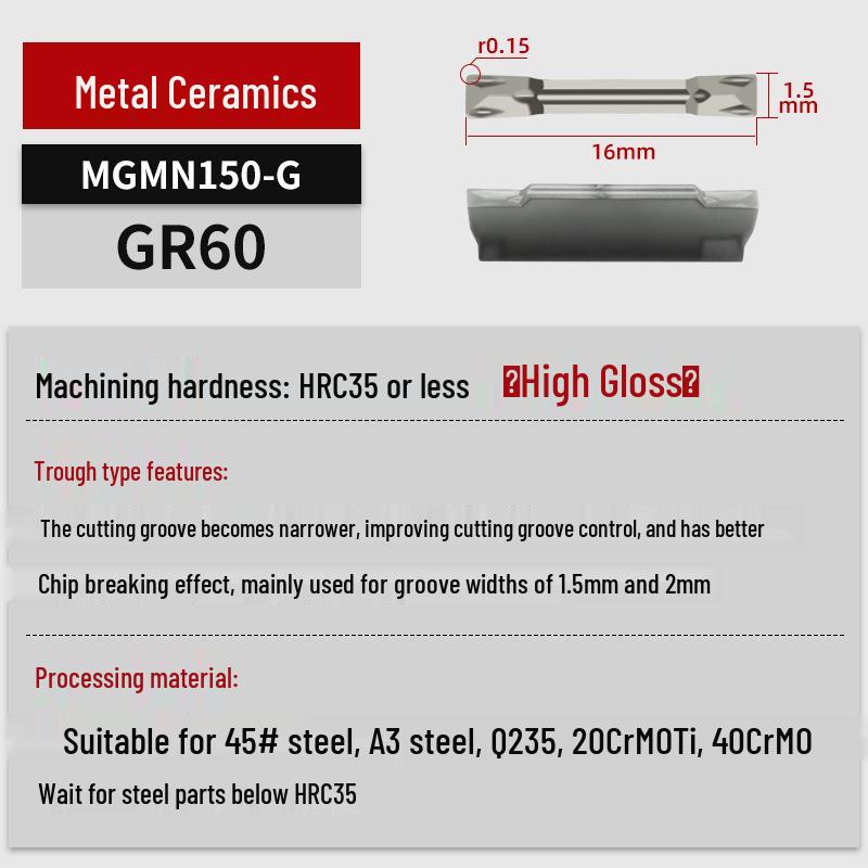 MGGN400/MGMN300/200 CNC Grooving and Parting Cutter Blade