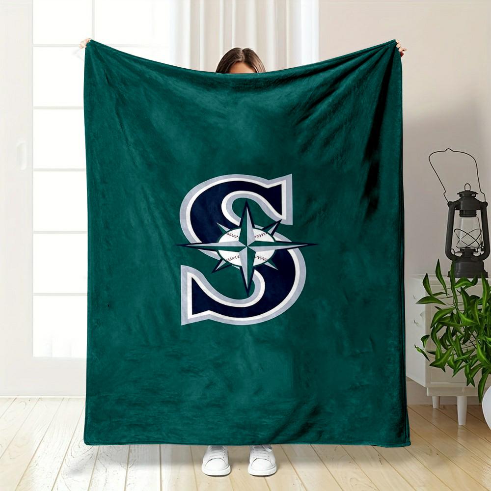 Seattle Mariners Logo Design Warm blanket - Flannel blanket for bedroom, living room, sofa, and nap sofas