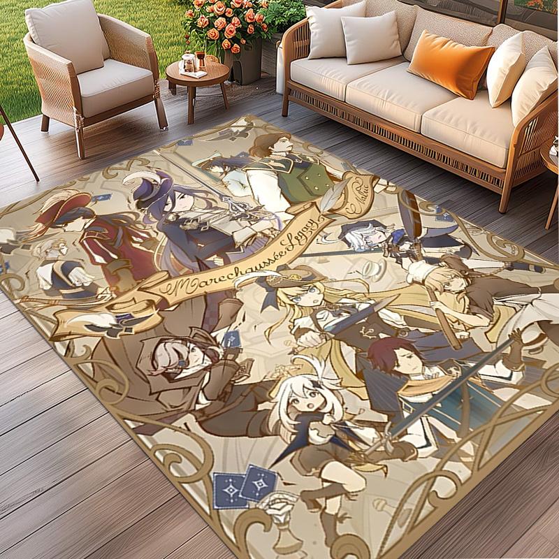 Genshin Impact Print Rug, Washable Floor Carpet, For Entryway Dorm Laundry Room Office Study, Home Decor Birthday Christmas Gift