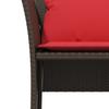 Garden Chair with Footstool Brown Poly Rattan