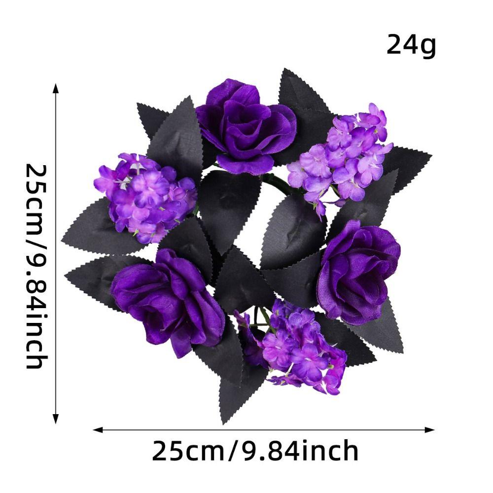 Realistic Halloween Candlestick Wreath Artificial Flower Vine Ring  Home Holiday Decorations