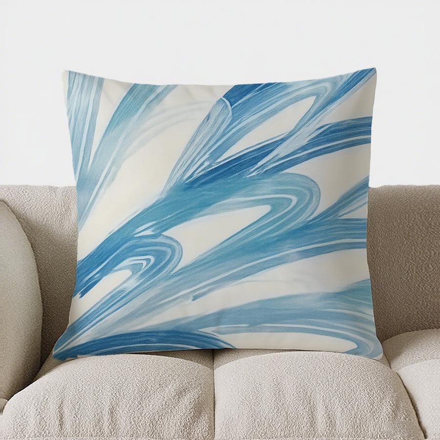 Home Decor Abstract Blue &amp; Yellow Patterned Pillow Cover Pattern Cushion Cover Suitable For Sofa Bedroom Car Pillow Cover
