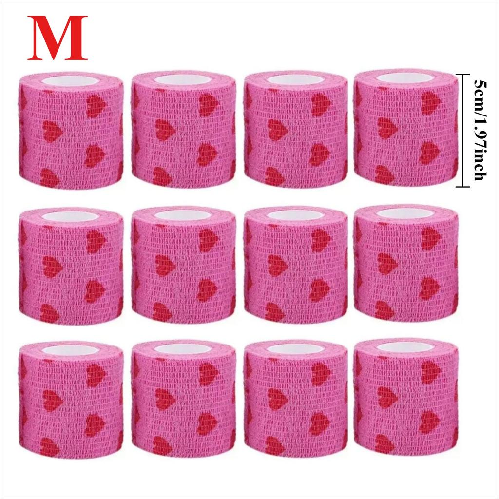12/10Pcs Colorful Sport Self Adhesive Elastic Bandage Wrap Tape Elastoplast For Knee Pad Finger Ankle Palm Aid Kit Pet Tool Warm