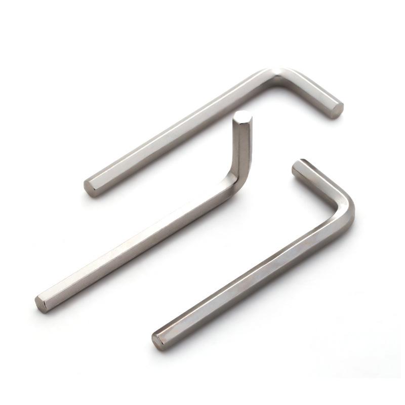 L-Shaped Nickel-Plated Allen Wrench Set: Single Hex Key in Sizes 1.5/2/3/4/5/6/8mm with Inner Hexagon Screwdriver.