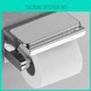304 Stainless Steel Toilet Paper Holder With Phone Shelf Modern Bathroom Decor