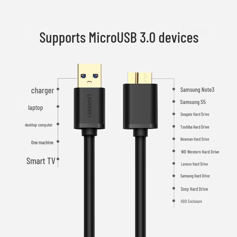Ugreen Micro USB 3.0 Mobile Hard Drive Data Cable