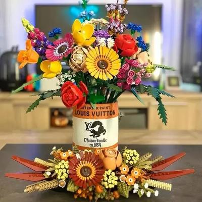 Buchet de flori sălbatice în ghiveci DIY Flori Trandafir Etern Set Flori Uscate Bloc Cărămizi Diy Jucării pentru Copii Kit Romantic Cele Mai Bune Cadouri pentru Fată