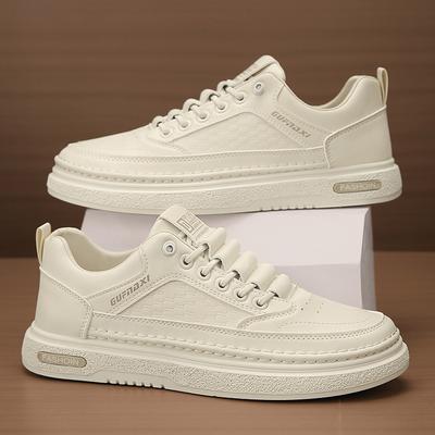 Weißer Herbst neue Sportliche kleine weiße Board-Schuhe lässige Lederschuhe