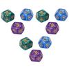 3 sady 12stranných kostek Vodotěsné plastové pro deskové hry Výuka Modrá Fialová Zelená