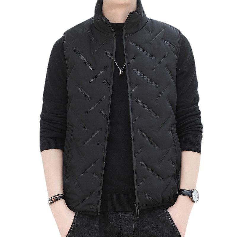 Jacket Men'S Down Cotton Vest Men'S Stand-Up Collar With Cotton Thickened Vest To Keep Warm Vest Tide