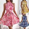 Sweet Princess Print Sleeveless Dress - European & American Style Women's Clothing