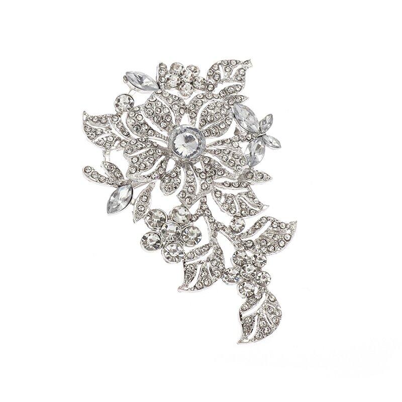 Luxurious and Exquisite Zircon-Encrusted Plant Rose Brooch for Women Elegant Party Clothing Brooch Jewelry Accessories Gift