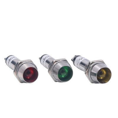 10 Stück Panel 8mm Montage Rot Grün Gelb Kontrollleuchte Anzeige LED Signallampe DC24V XD8-1