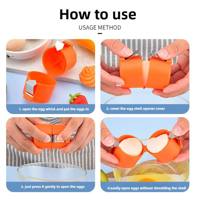 Egg Shell Opener Raw Egg Cracker Separator Filter Egg Beater Household Kitchen Baking Tools Kitchen Tools Kitchen Baking Tools