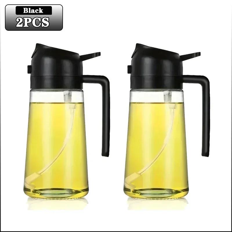 2 In 1 Glass Oil Spray Bottle with Pour Spout - Dual - Purpose for Olive Oil, Soy Sauce - Camping, Bbq, Baking Picnic Tool Amagi