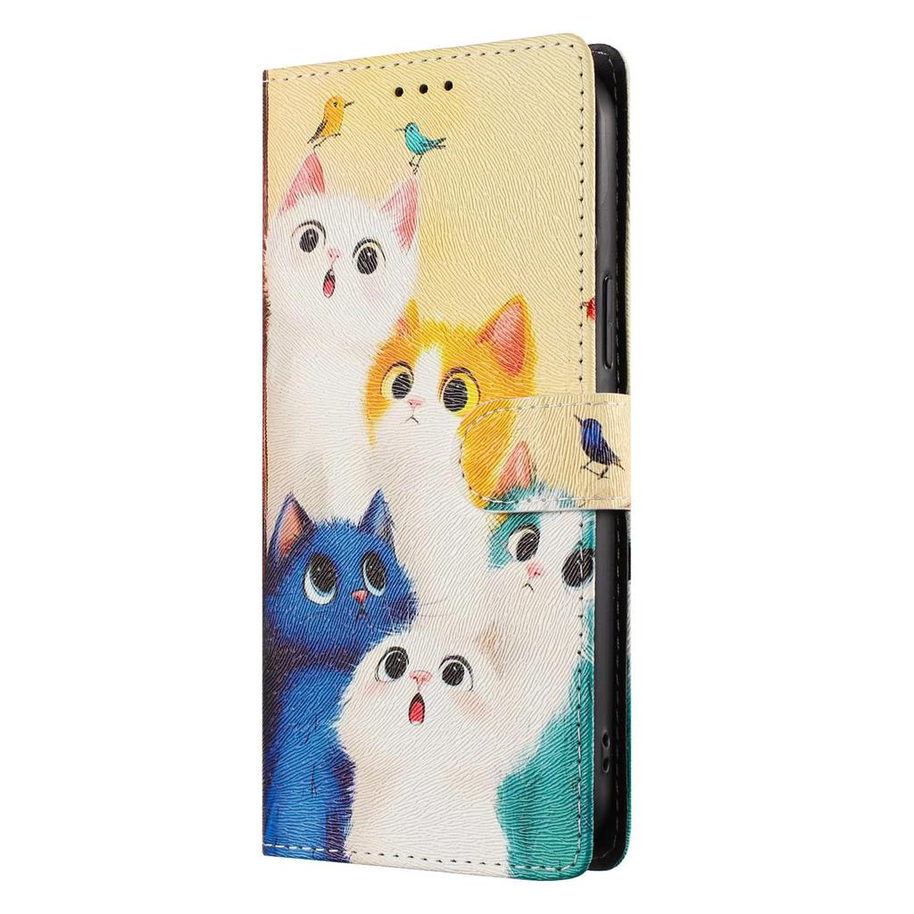Oukitel C26 Painted Flowers Cartoon Flip Case with Card Slots for C5 2025