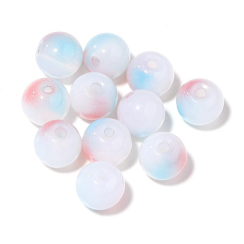 50Pcs 8mm Lampwork Beads High Quality Colored Loose Spaced Round Bead For Craft Jewelry Making Diy Bracelet Necklace Accessories