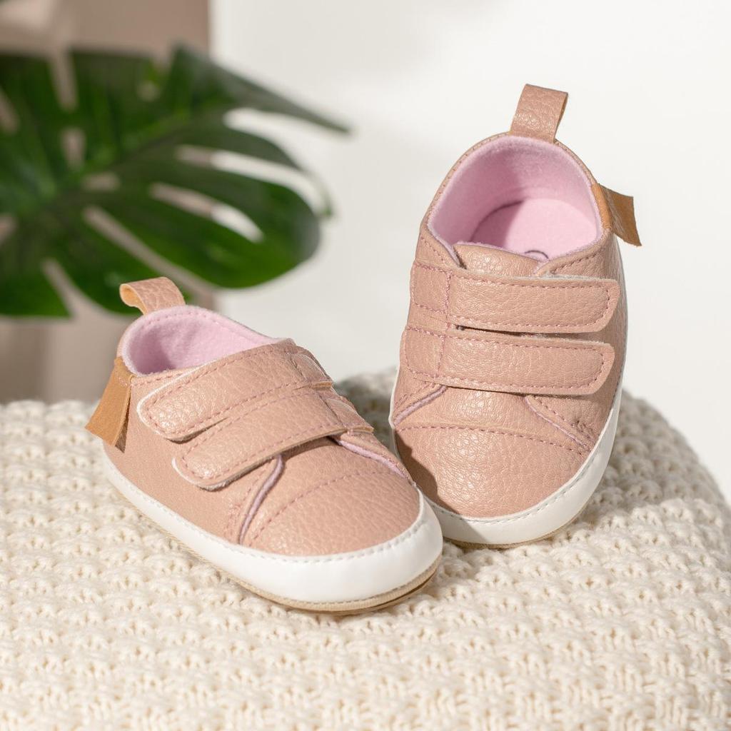 New Spring/Autumn Non-Slip Toddler Shoes, 0-1 Year, Rubber Sole, Double Velcro, PU Surface