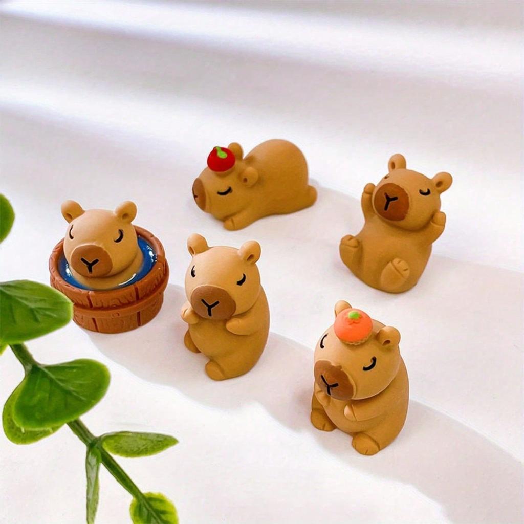 10/20/30Pcs Capybara Figurines Mini Capybara Tiny Resin Capybara Capybara Gifts Little Capybara Miniature Animal Craft Decor ,Random Color