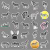 50 Zebra Personality Doodle Cartoon Animal Children Cognitive Decoration Mobile Phone Case Suitcase Stickers Waterproof
