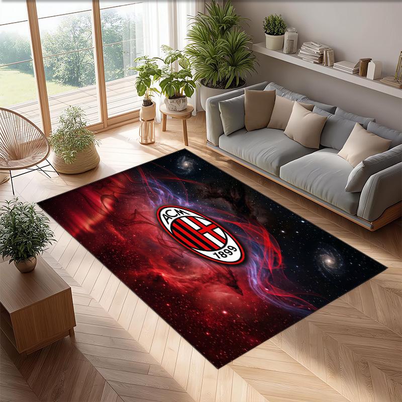 AC Milan Printed Flannel Area Rug Non Slip Soft Polyester Floor Carpet Indoor Decor Mat for Bedroom Living Room Sofa Game Room Home Decoration